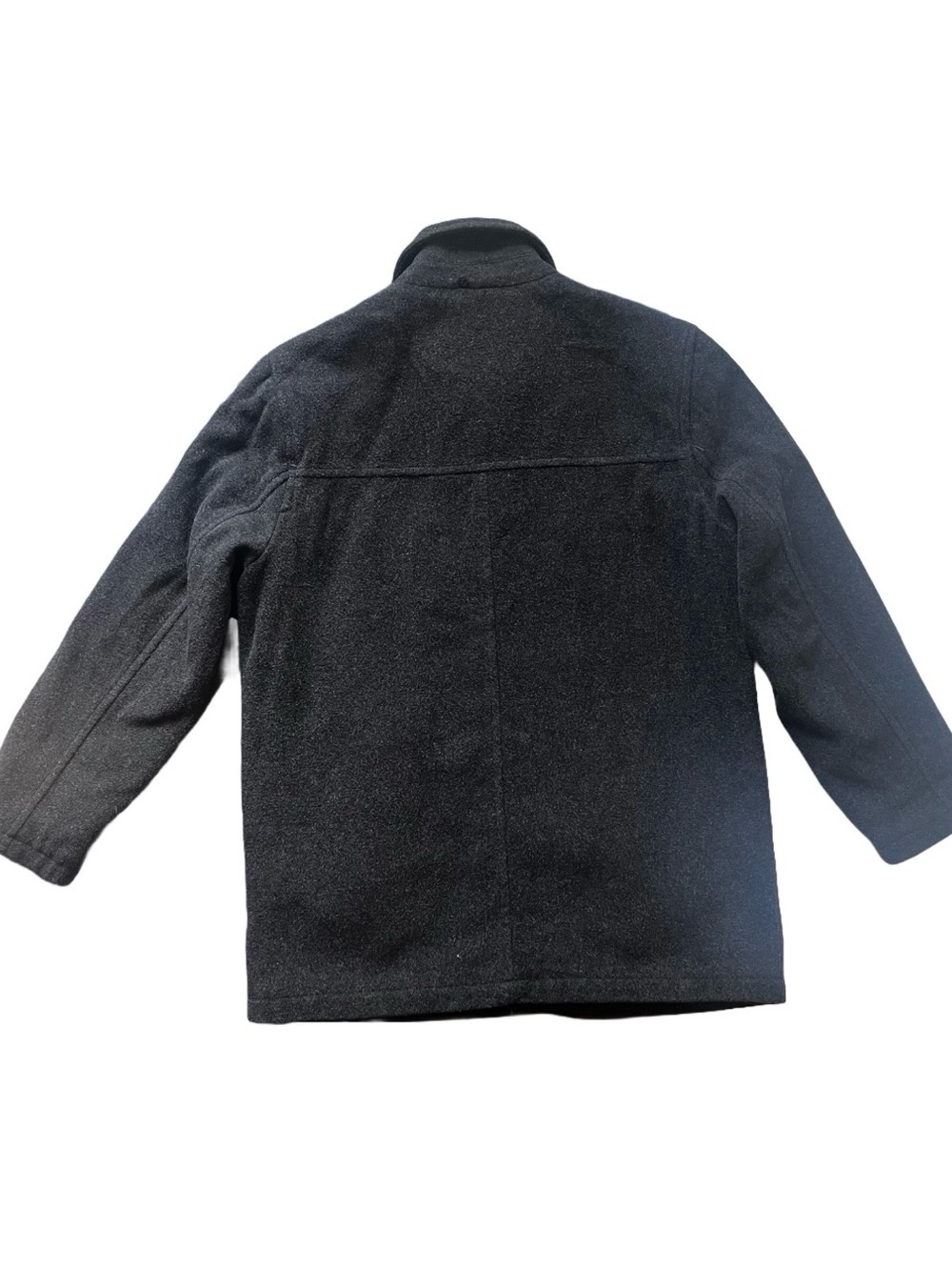 Wool-Blend Black Men’s Button Front Coat - Picture 2 of 4